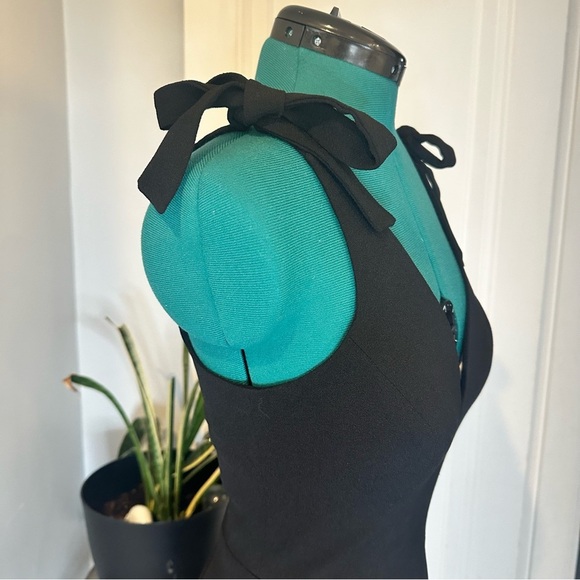 Dress The Population Lita Dress Sleeveless Tie Shoulder Sheath Black small - Picture 6 of 16